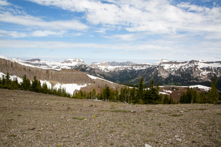 Granite Canyon with snow in Grand Teton National Park photo