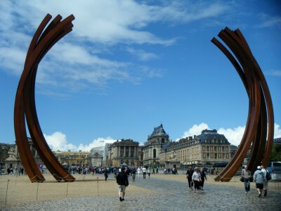 Versailles square with Louis 14 monument. Paris, France,
