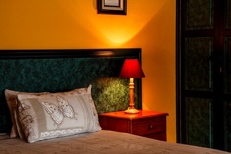 Bed home bedside lamp photo