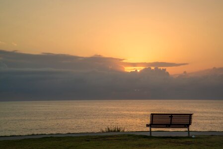 Sea bench lonely