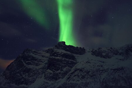 Aurora Borealis lights mountain