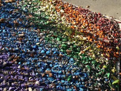 Rainbow colored scattering mosaic