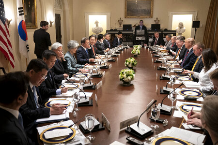 President Trump Meets with President Moon Jae-in of the Korea photo