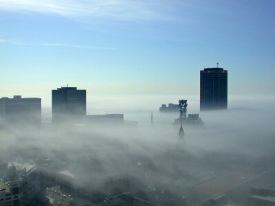 Pollution skyline new york photo