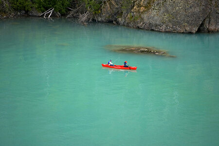 Fishing in a canoe photo