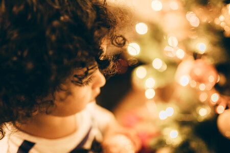 Child at Christmas photo