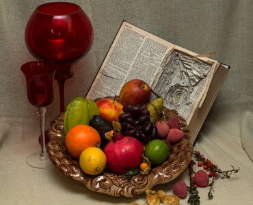 Fruits chalices old book