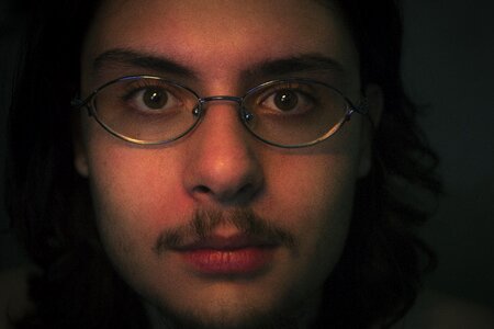 Darkness eyeglasses mustache photo