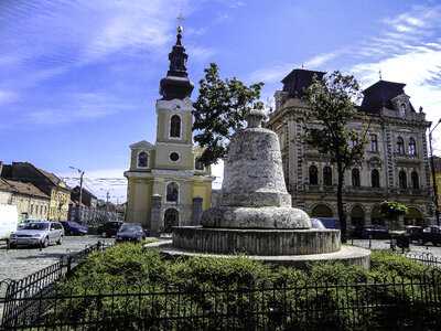 Clopotul libertății din Piața Traian in Timisoara, Romania photo