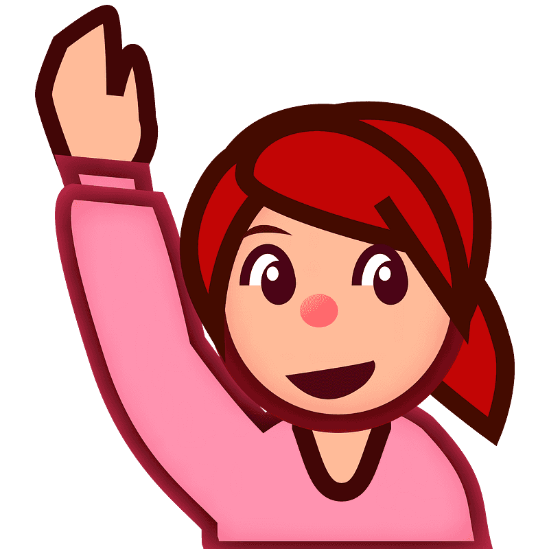 Woman raising hand
