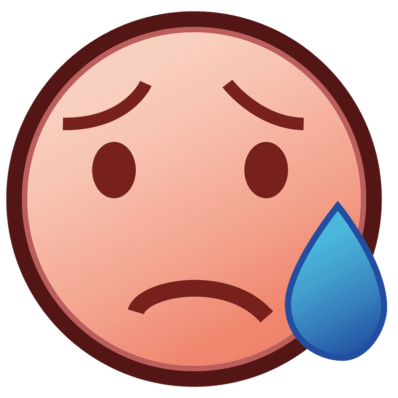 Sad but relieved face - Free vector emoji on creazilla.com