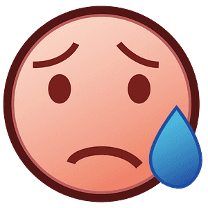 Sad but relieved face