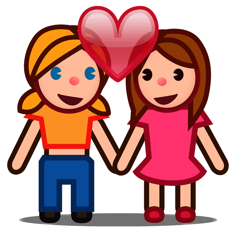 Couple with heart: woman, woman