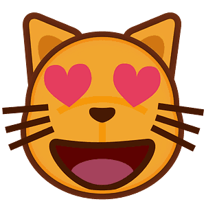 Smiling cat with heart-eyes