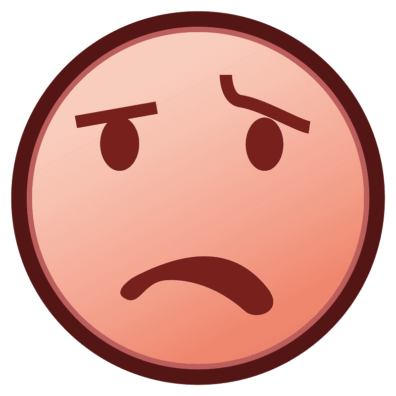 Anguished face - Free vector emoji on creazilla.com