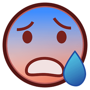 Anxious face with sweat