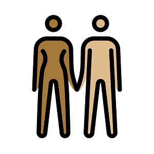 Woman and man holding hands