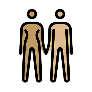 Woman and man holding hands