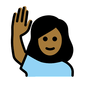 Woman raising hand
