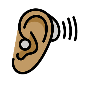 Ear with hearing aid