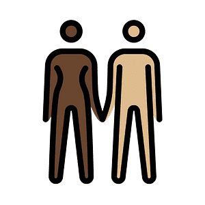 Woman and man holding hands