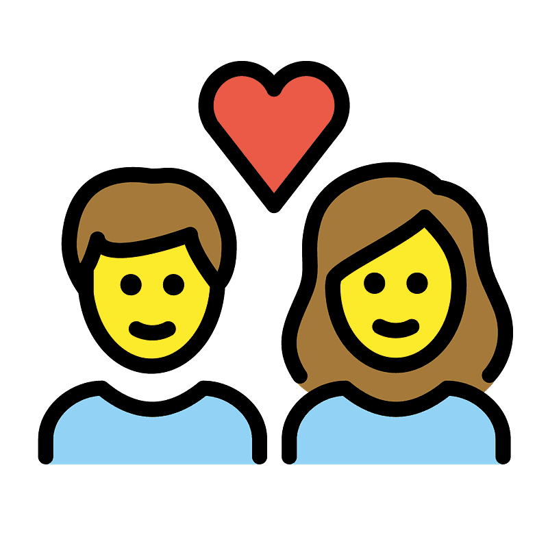 Couple with heart: woman, man