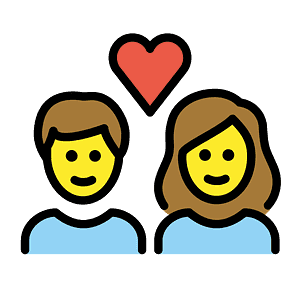 Couple with heart: woman, man
