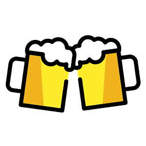 Clinking beer mugs