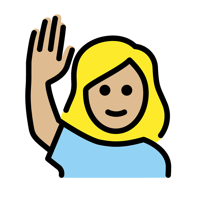 Woman raising hand