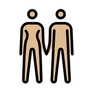 Woman and man holding hands