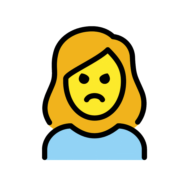 Woman pouting