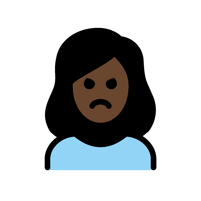 Peau foncée femme qui boude 