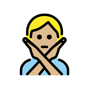 Person gesturing NO