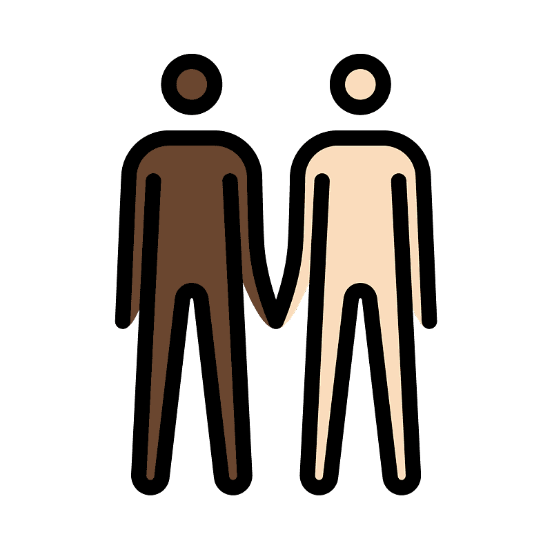 하얀 피부 검은색 피부 손을 잡고 있는 두 명의 남자