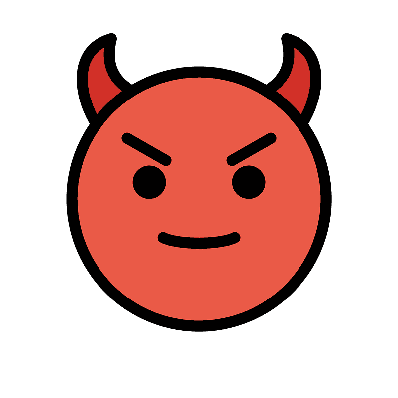 Smiling face with horns