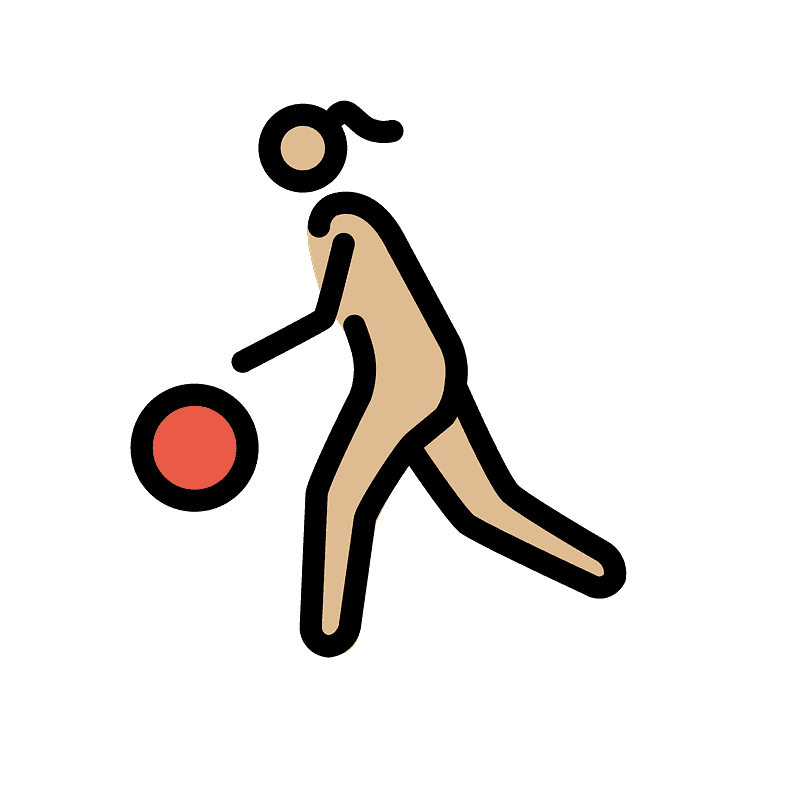 Woman bouncing ball