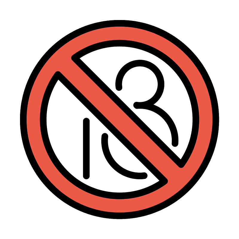 No one under eighteen - Free vector emoji on creazilla.com