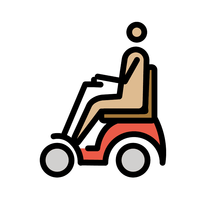 Person in motorized wheelchair