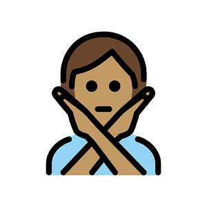 Person gesturing NO