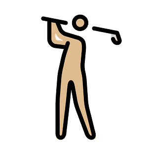 Person golfing