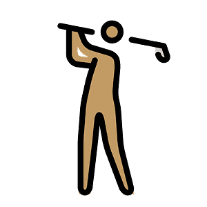 Person golfing