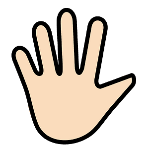 Hand with fingers splayed