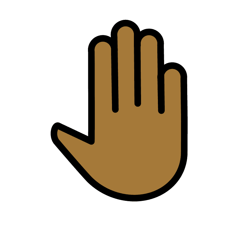 Raised back of hand
