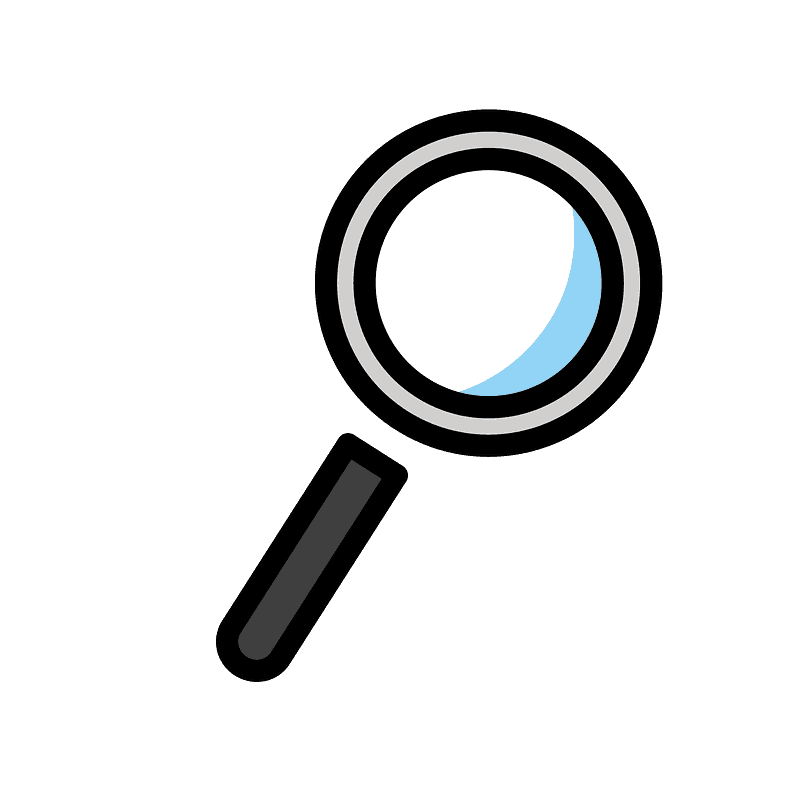 Magnifying glass tilted right