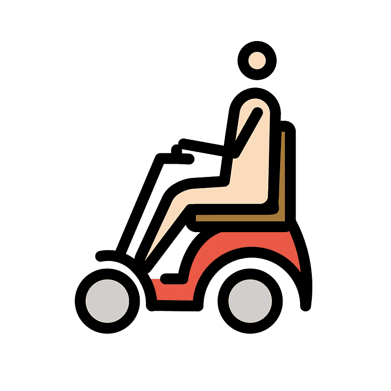 Person in motorized wheelchair