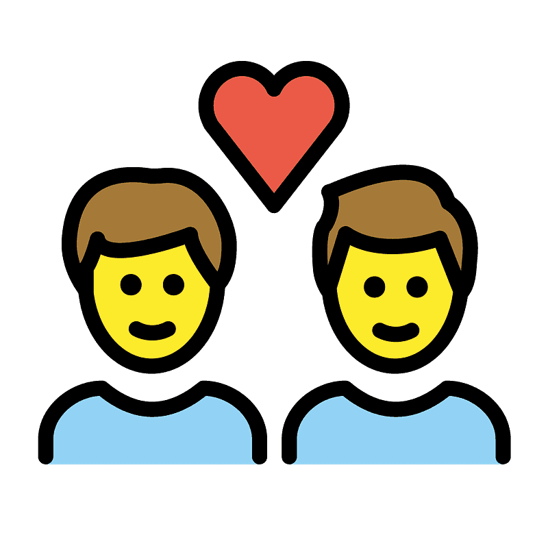 Couple with heart: man, man