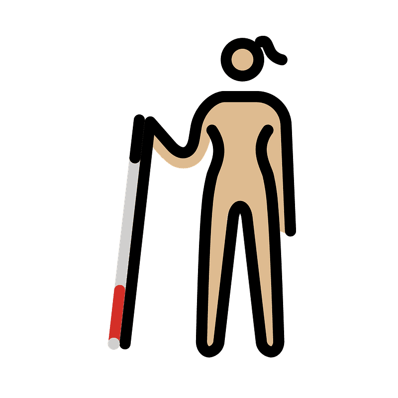 Woman with white cane