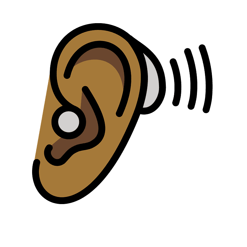 Ear with hearing aid