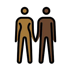 Woman and man holding hands