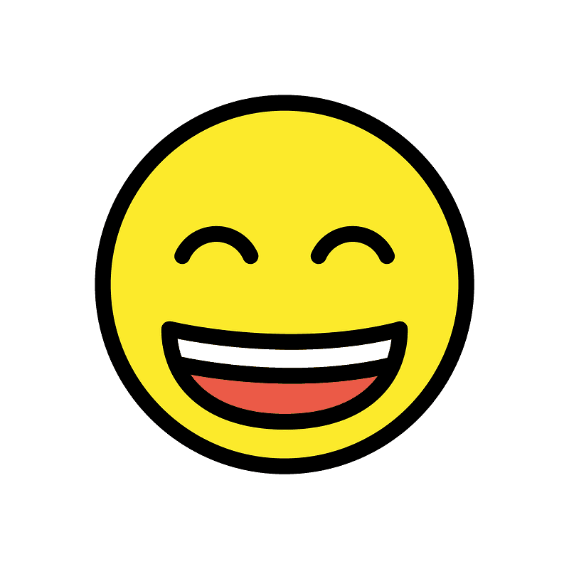 Grinning face with smiling eyes